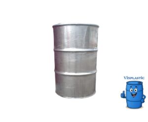 TAMBO DE ACERO INOXIDABLE (NUEVO) 220 LITROS CON TAPA DESMONTABLE